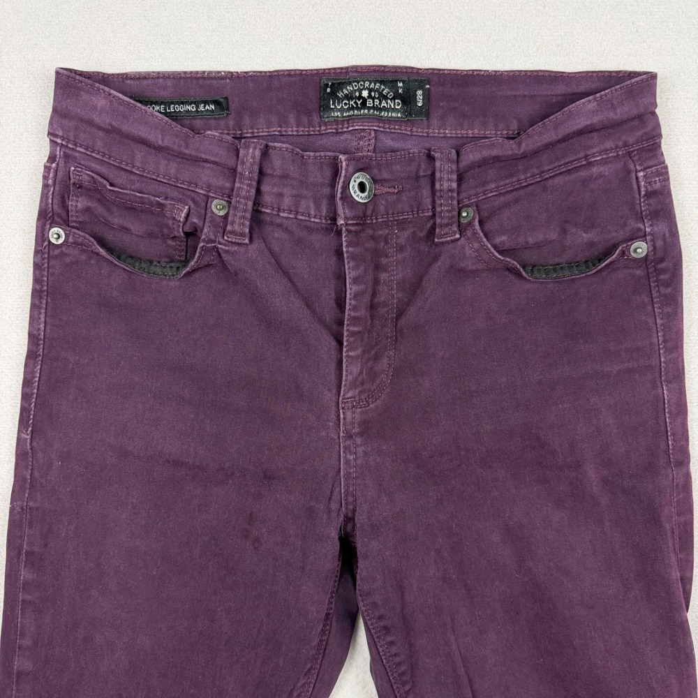 Lucky Brand Women 6/28 Plum Brooke Legging Jean Skinny Mid Rise Stretch Pants - Picture 2 of 14